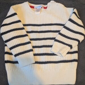 Janie & Jack Striped White and Black Toddler's Sweater 12-18mo